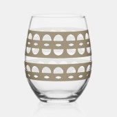 Moderne Sepia Shapes Patroon Drinkware Set Wijnglas Zonder Voet (Links)