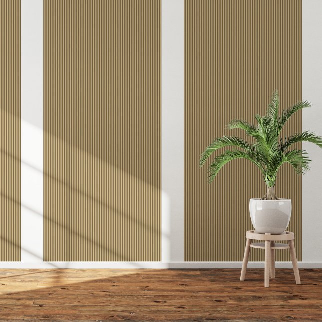 Moderne Sepia Stripe Peel en Stick Behang (Modern Sepia Stripe Peel and Stick Wallpaper)