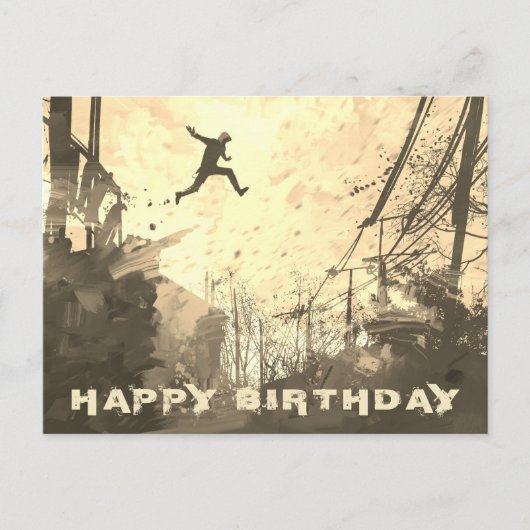 Moderne Sepia van de Cursus van de Hindernis van Briefkaart (Voorkant)