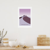 Moderne serene kamelen lopen door de woestijn paar poster (Keuken)
