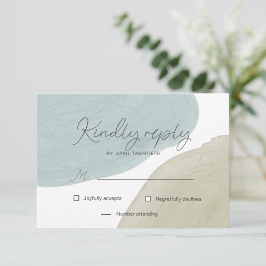 Moderne Sereniteit | Kaart RSVP-respons (Staand voorkant)