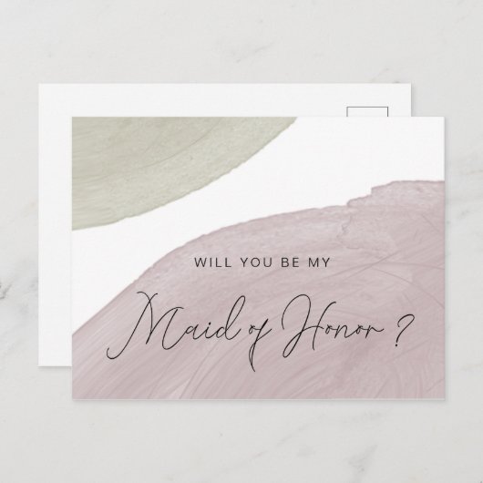 Moderne Sereniteit | Maid of Honor Briefkaart (Voorkant / Achterkant)