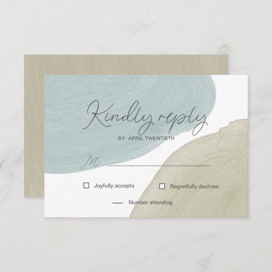 Moderne Sereniteit | RSVP-reactiekaart RSVP Kaartje (Voorkant / Achterkant)