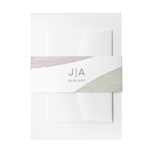 Moderne Sereniteit | Trouwbuikband Uitnodigingen Wikkel (Voorkant Voorbeeld)