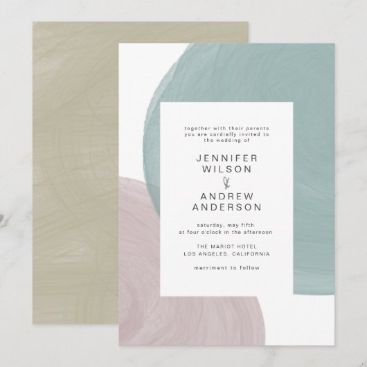 Moderne Sereniteit | Uitnodiging tot weddenschappe (Voorkant / Achterkant)