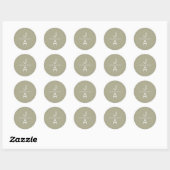 Moderne Serenity Gold Monogram Ronde Sticker (Vel)