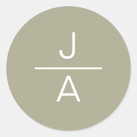 Moderne Serenity Gold Monogram Ronde Sticker (Voorkant)