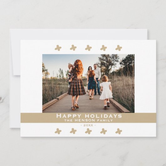 Moderne serie Floral Pattern Feestdagenkaart (Voorkant)