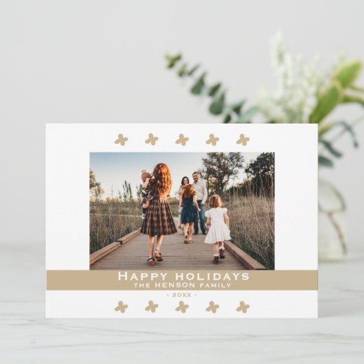 Moderne serie Floral Pattern Feestdagenkaart (Staand voorkant)