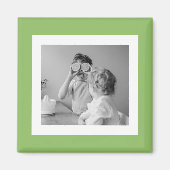Moderne serie Foto Groene Eenvoudig Lovely Gift Magneet (Voorkant)