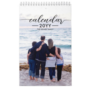 Moderne serie Foto legant Script Custom Year Cal Kalender