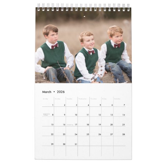 Moderne serie Foto legant Script Custom Year Cal Kalender (Mar 2026)