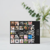 Moderne serie fotocollage gezinshereniging briefkaart (Staand voorkant)