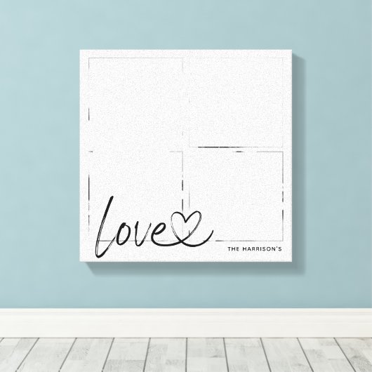 Moderne serie-fotocollage-liefdesscript canvas afdruk (Insitu (Houten vloer))