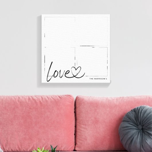 Moderne serie-fotocollage-liefdesscript canvas afdruk (Insitu (Woonkamer))