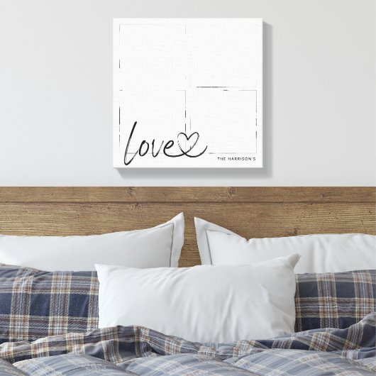 Moderne serie-fotocollage-liefdesscript canvas afdruk (Insitu (Slaapkamer))