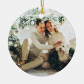 Moderne serie foto's Merry & Bright Keramisch Ornament (Voorkant)