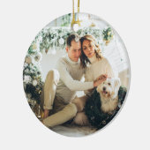 Moderne serie foto's Merry & Bright Keramisch Ornament (Links)