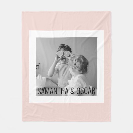 Moderne serie foto's Pastel Roze Eenvoudige Gift Fleece Deken (Voorkant)