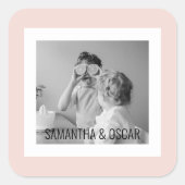 Moderne serie foto's Pastel Roze Eenvoudige Gift Vierkante Sticker (Voorkant)