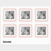 Moderne serie foto's Pastel Roze Eenvoudige Gift Vierkante Sticker (Vel)