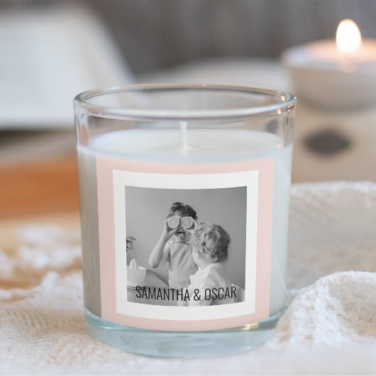 Moderne serie foto's Pastel Roze Eenvoudige Gift Vierkante Sticker