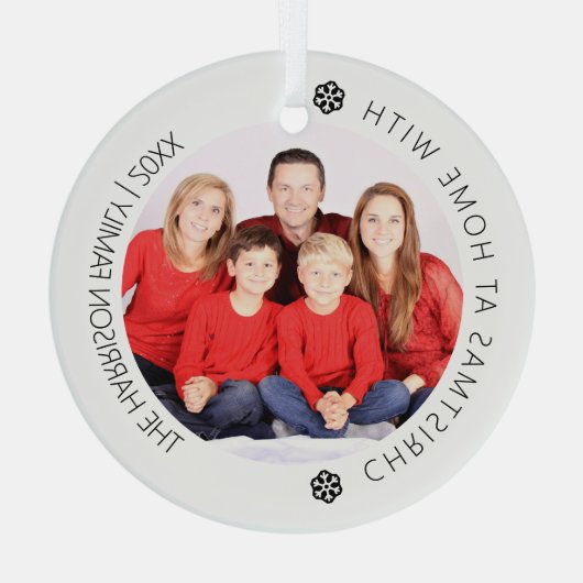 Moderne serie kerstfoto's glas ornament (Achterkant)
