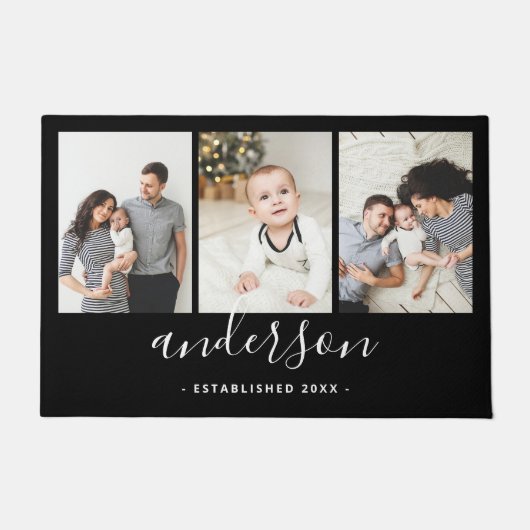 Moderne serie Monogram 3 Foto Collage Deurmat (Voorkant)