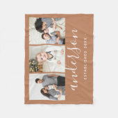 Moderne serie Monogram 3 Foto Collage Fleece Deken (Voorkant)