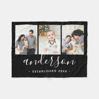 Moderne serie Monogram 3 Foto Collage Fleece Deken