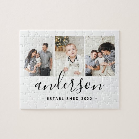 Moderne serie Monogram 3 Foto Collage Legpuzzel (Horizontaal)