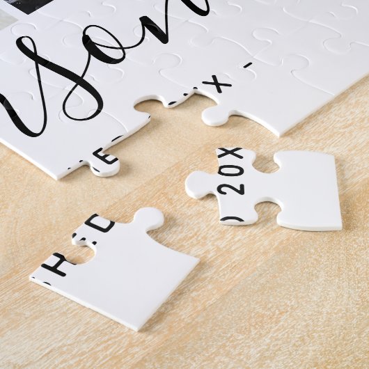 Moderne serie Monogram 3 Foto Collage Legpuzzel (Zijkant)