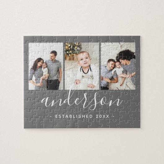 Moderne serie Monogram 3 Foto Collage Legpuzzel (Horizontaal)