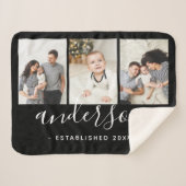 Moderne serie Monogram 3 Foto Collage Sherpa Deken (Voorkant (horizontaal))