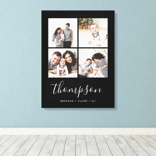 Moderne serie Monogram 4 Foto Collage Canvas Afdruk (Insitu (Houten vloer))