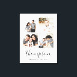 Moderne serie Monogram 4 Foto Collage Canvas Afdruk<br><div class="desc">Aangepast afgedrukte canvaswandkunst op maat gemaakt met uw familiefoto's en monogram. Voeg uw monogram van de familienaam of andere douanetekst met ruimte voor 4 vierkante foto's van het Instagram toe. Gebruik de ontwerphulpmiddelen om meer foto's toe te voegen, de achtergrondkleur te veranderen en de tekstdoopvonten en de kleuren uit te...</div>