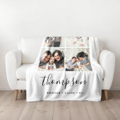 Moderne serie monogram instagram fotocollage fleece deken