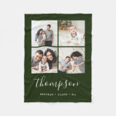 Moderne serie monogram instagram fotocollage fleece deken (Voorkant)