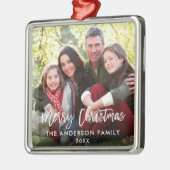 Moderne serie penseel script serie Kerstmis foto Metalen Ornament (Links)