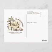 Moderne serie reünie Tree-uitnodiging Briefkaart (Achterkant)