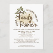 Moderne serie reünie Tree-uitnodiging Briefkaart (Voorkant)