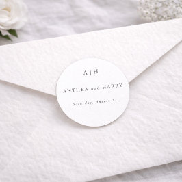 Moderne Serif Monogram Ronde Envelope Zegellak Sti Sticker