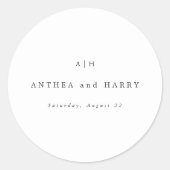 Moderne Serif Monogram Ronde Envelope Zegellak Sti Sticker (Voorkant)