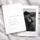 Moderne Serif Typografie Zwart-Wit Trouwfeest Kaart