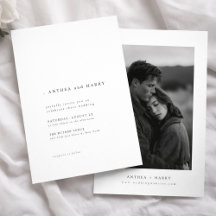 Moderne Serif Typografie Zwart-Wit Trouwfeest