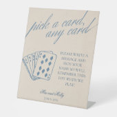 Moderne Serif Wedding speelkaarten Reclamebord Met Voetstuk (Voorkant)