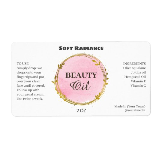 Moderne serumlabels etiket (Voorkant)