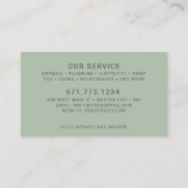 Moderne service voor contractueel onderhoud visitekaartje (Achterkant)