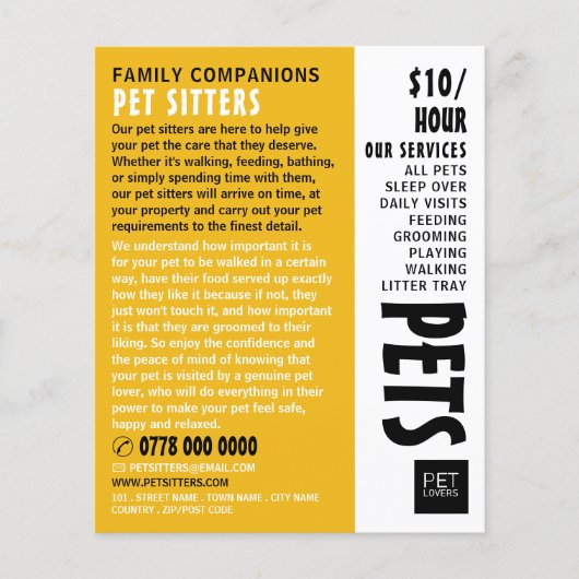 Moderne service voor het plaatsen van huisdieren,  flyer (Voorkant)