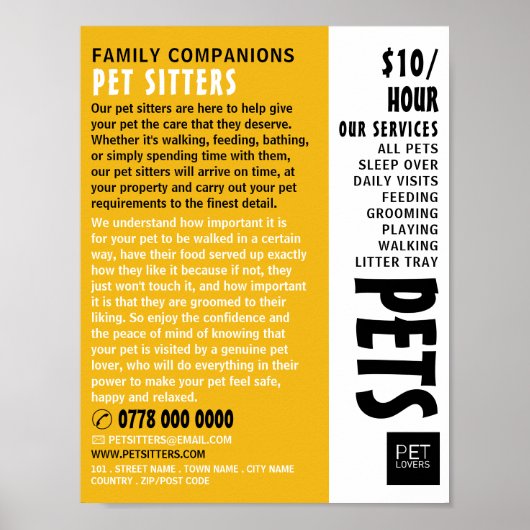Moderne service voor het plaatsen van huisdieren,  poster (Voorkant)
